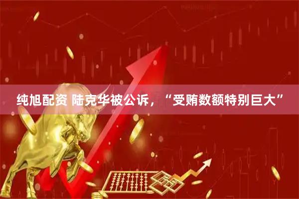 纯旭配资 陆克华被公诉，“受贿数额特别巨大”