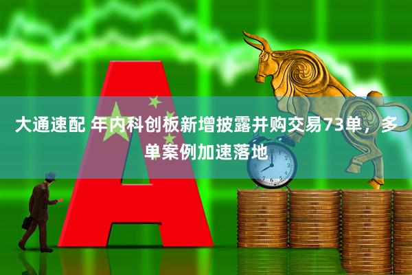 大通速配 年内科创板新增披露并购交易73单，多单案例加速落地